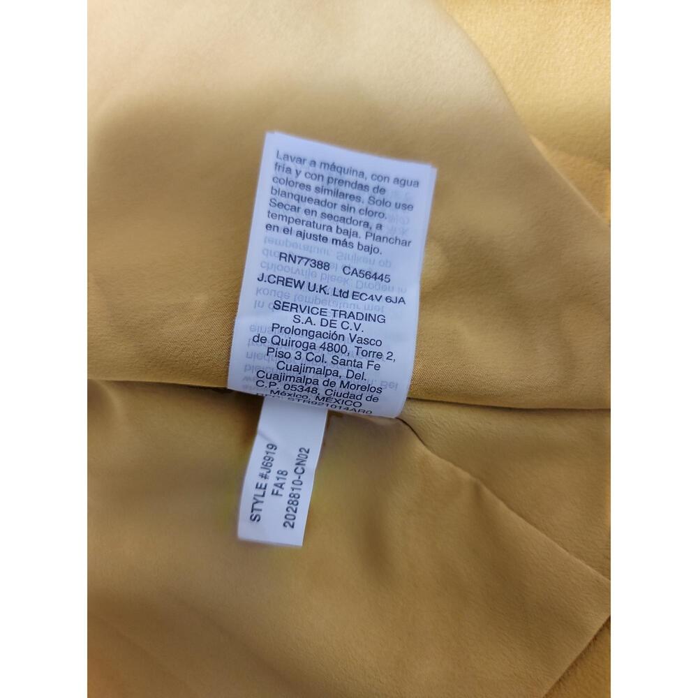 J.Crew Yellow Short Sleeves Tie Waist Dress Style 56919 - Picture 5 of 8
